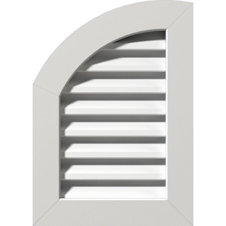 Ekena Millwork Quarter Round Top Left Functional, PVC Gable Vent w/ 1" x 4" Flat Trim Frame, 18"W x 32"H GVPQL18X3201FUN